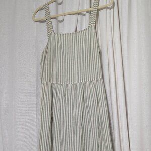 Mint Green Striped Midi Dress